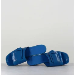 Mules A Plateforme Petit Talon Vernis Bleu - 11532 Vetro Sky