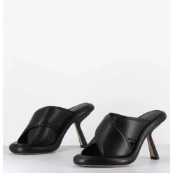 Mules A Talon Destructure En Cuir Noir - 1C6950D Bonbon Black
