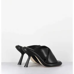 Mules A Talon Destructure En Cuir Noir - 1C6950D Bonbon Black