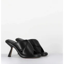 Mules A Talon Destructure En Cuir Noir - 1C6950D Bonbon Black