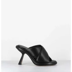 Mules A Talon Destructure En Cuir Noir - 1C6950D Bonbon Black