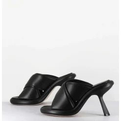 Mules A Talon Destructure En Cuir Noir - 1C6950D Bonbon Black