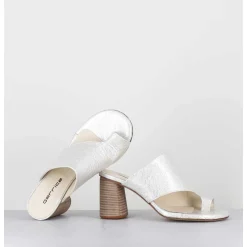 Mules A Talon Entre-Doigts Naplak Blanc - Maya01 Magma Ivory