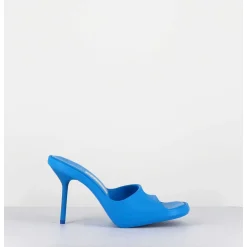Mules Barbie En Gomme Bleu & Talon Stiletto - Ida Blue Sandals