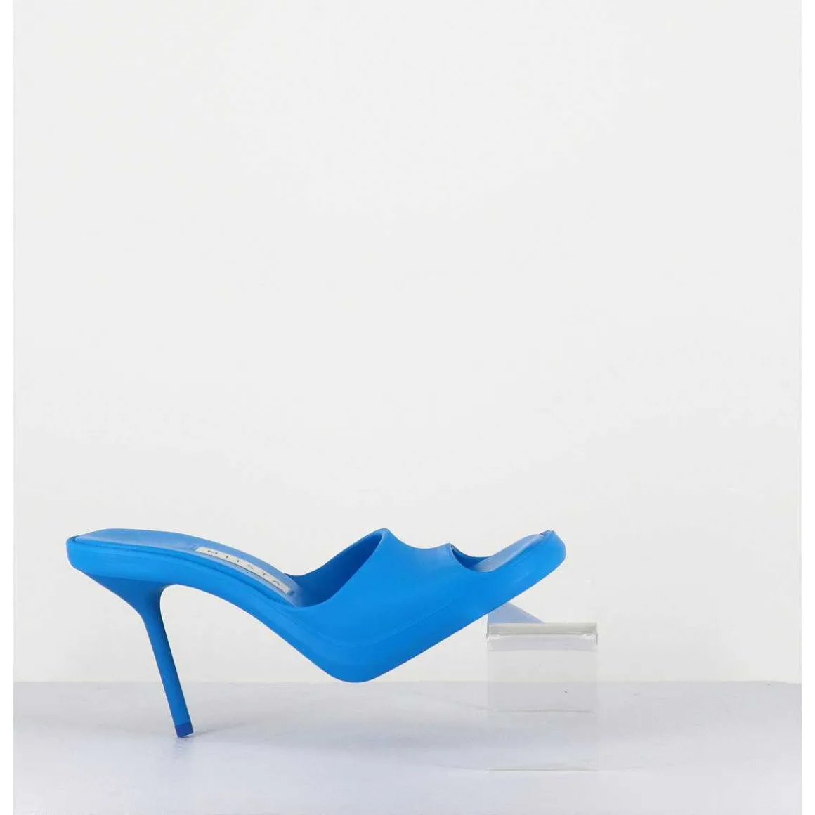 Mules Barbie En Gomme Bleu & Talon Stiletto - Ida Blue Sandals