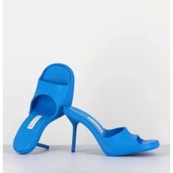 Mules Barbie En Gomme Bleu & Talon Stiletto - Ida Blue Sandals