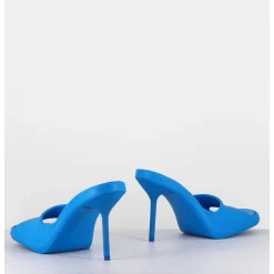 Mules Barbie En Gomme Bleu & Talon Stiletto - Ida Blue Sandals
