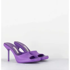 Mules Barbie En Gomme Violette & Talon Stiletto - Ida Purple Sandals