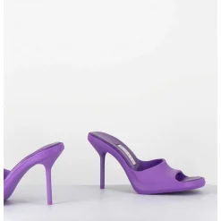 Mules Barbie En Gomme Violette & Talon Stiletto - Ida Purple Sandals