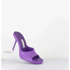 Mules Barbie En Gomme Violette & Talon Stiletto - Ida Purple Sandals