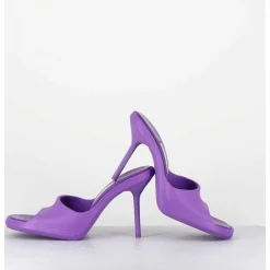 Mules Barbie En Gomme Violette & Talon Stiletto - Ida Purple Sandals