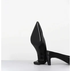 Mules Bout Pointu Petit Talon En Cuir Noir - Mulp Black Cowhide
