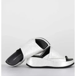 Mules Compensees Asymetriques Naplak Blanc - Galau Magma Ivory