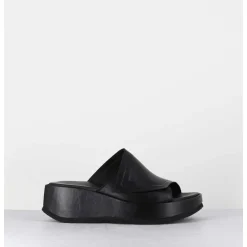 Mules Compensees Asymetriques En Cuir Noir - Galau1 Buffy Nero