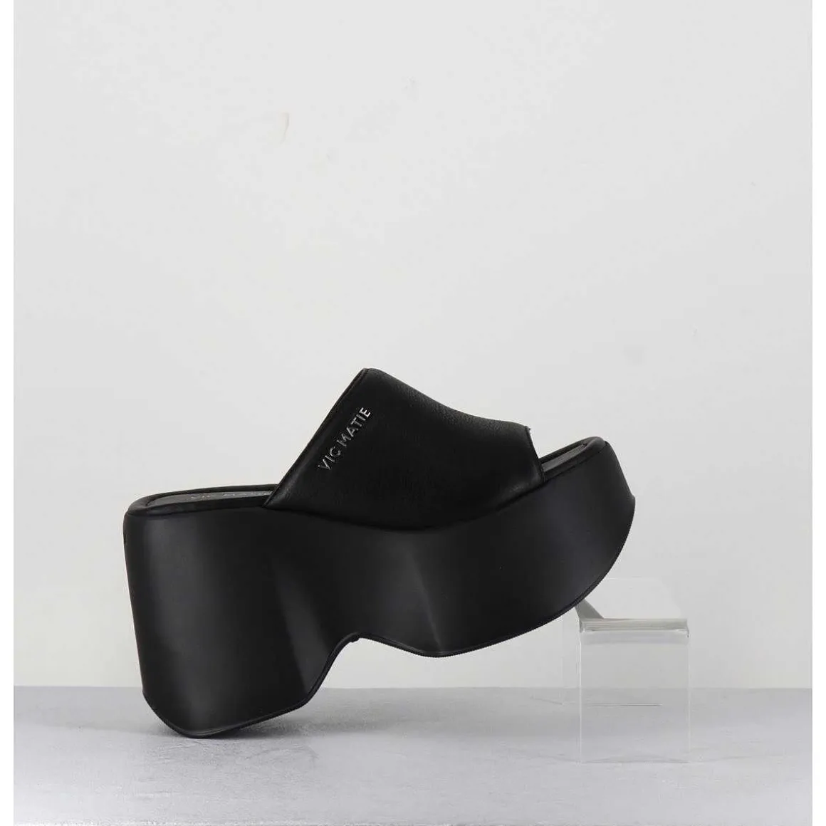 Mules Compensees En Cuir Noir 90S - 1C6764D Travel Black