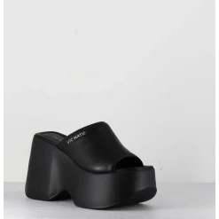 Mules Compensees En Cuir Noir 90S - 1C6764D Travel Black