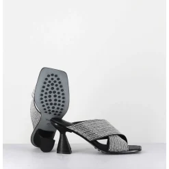 Mules Cuir Noir & Perles - Liza Var Nero