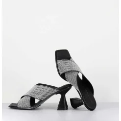 Mules Cuir Noir & Perles - Liza Var Nero