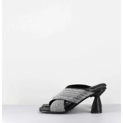 Mules Cuir Noir & Perles - Liza Var Nero