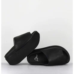 Mules Cuir Noir Semelle Bloc Legere Esprit Japonais - 3300 Gas Nero