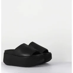 Mules Cuir Noir Semelle Bloc Legere Esprit Japonais - 3300 Gas Nero