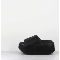 Mules Cuir Noir Semelle Bloc Legere Esprit Japonais - 3300 Gas Nero