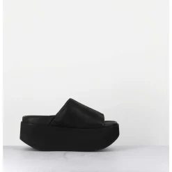 Mules Cuir Noir Semelle Bloc Legere Esprit Japonais - 3300 Gas Nero