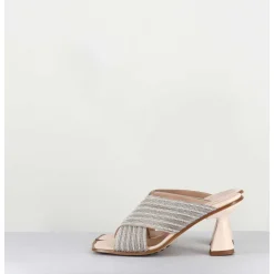 Mules Cuir Nude & Perles - Lizau Var Argento