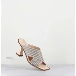 Mules Cuir Nude & Perles - Lizau Var Argento