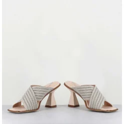 Mules Cuir Nude & Perles - Lizau Var Argento
