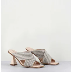 Mules Cuir Nude & Perles - Lizau Var Argento