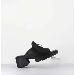 Mules En Cuir Noir & Zip - Bertie Black Sandals