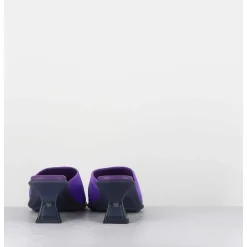 Mules En Daim Violet Talon Plexi - Synthia Purple Sandals
