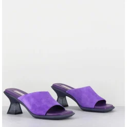 Mules En Daim Violet Talon Plexi - Synthia Purple Sandals
