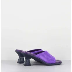 Mules En Daim Violet Talon Plexi - Synthia Purple Sandals