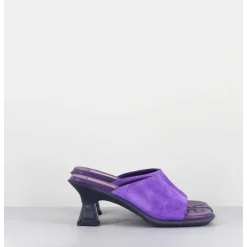 Mules En Daim Violet Talon Plexi - Synthia Purple Sandals