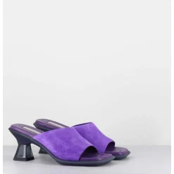 Mules En Daim Violet Talon Plexi - Synthia Purple Sandals