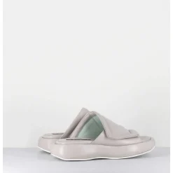 Mules Minimalistes Semelle Epaisse En Cuir Souple Gris - M23E Rombo Grey