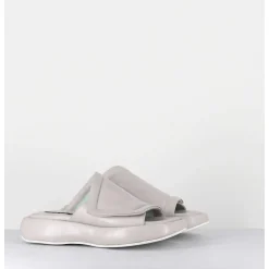 Mules Minimalistes Semelle Epaisse En Cuir Souple Gris - M23E Rombo Grey