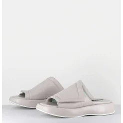 Mules Minimalistes Semelle Epaisse En Cuir Souple Gris - M23E Rombo Grey