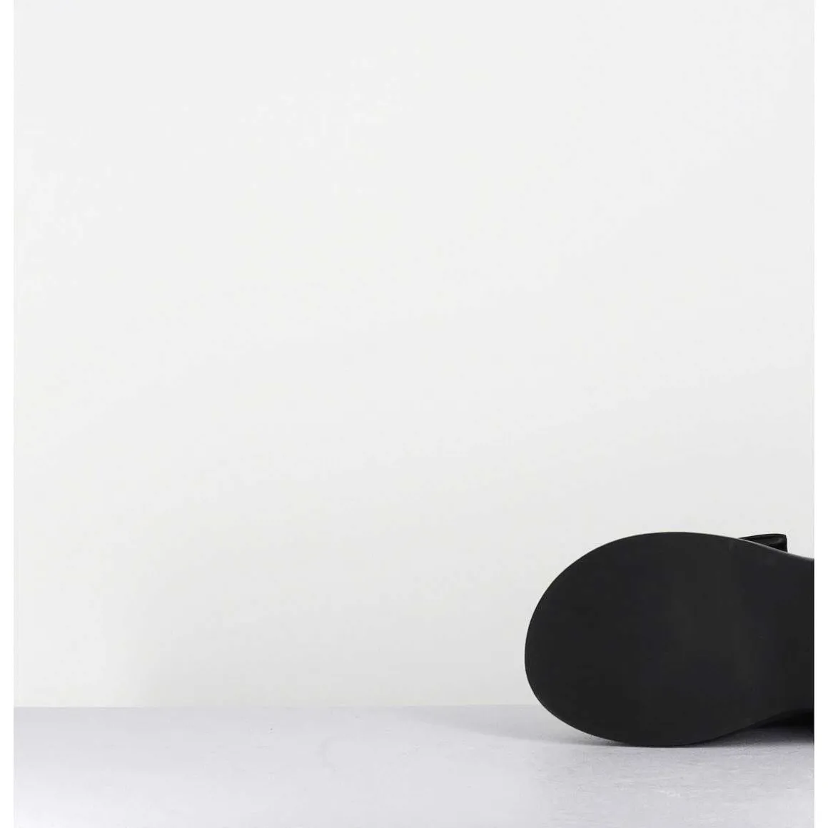 Mules Minimalistes Semelle Epaisse En Cuir Souple Noir - M23E Rombo Nero