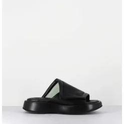 Mules Minimalistes Semelle Epaisse En Cuir Souple Noir - M23E Rombo Nero