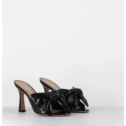 Mules Noeud Talon Haut Naplak Noir - Mj1030 Naplak Nero
