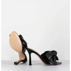 Mules Noeud Talon Haut Naplak Noir - Mj1030 Naplak Nero
