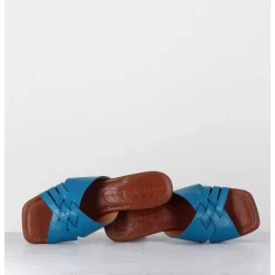 Mules Petit Talon En Cuir Bleu - Nalma Ferrari Blue