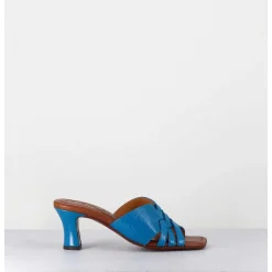 Mules Petit Talon En Cuir Bleu - Nalma Ferrari Blue