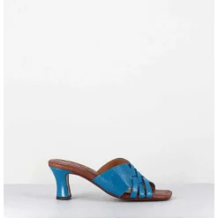 Mules Petit Talon En Cuir Bleu - Nalma Ferrari Blue