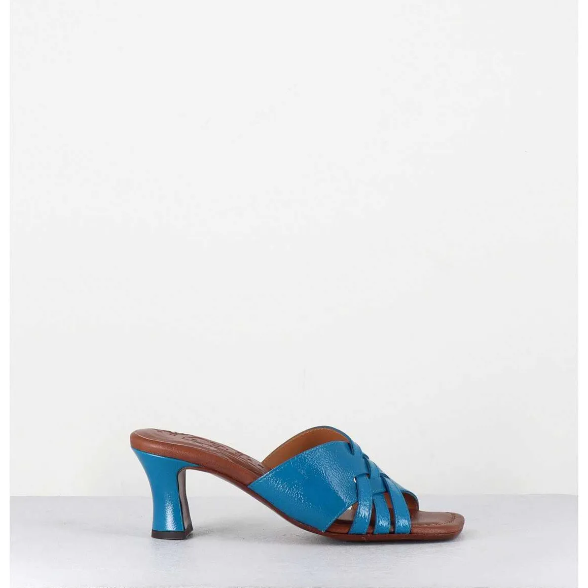 Mules Petit Talon En Cuir Bleu - Nalma Ferrari Blue