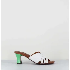 Mules Petit Talon Naplak Blanc & Vert - Nalma44 Ferrari Blanco
