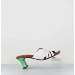 Mules Petit Talon Naplak Blanc & Vert - Nalma44 Ferrari Blanco